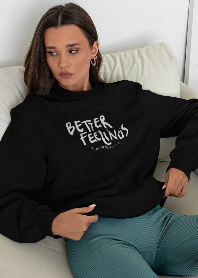 Woman in BFF Sweatshirt